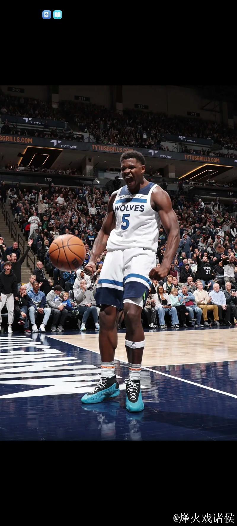 全民皆兵！本场爱德华兹不打，森林狼五名球员得分超过16分